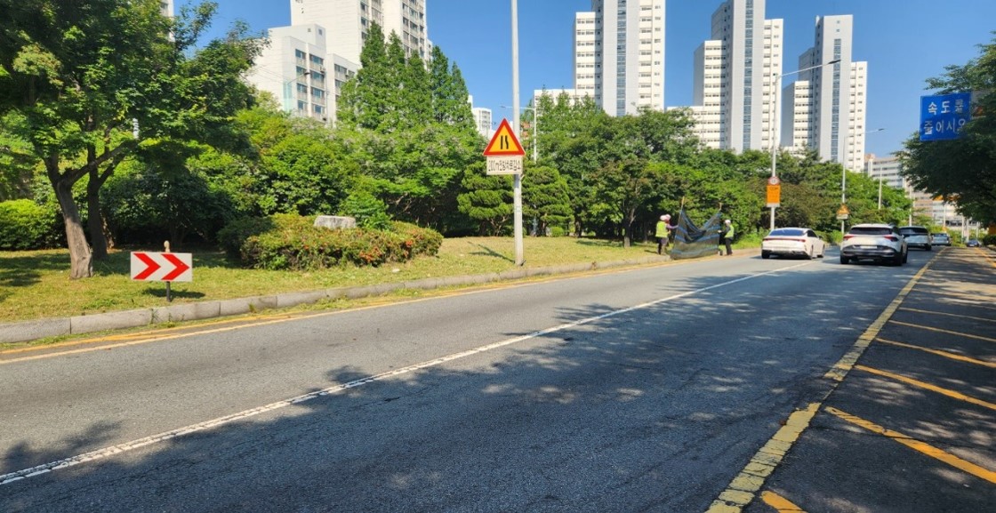 백양터널 예초 및 제초 중1