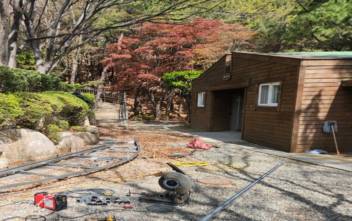 보행데크 작업중